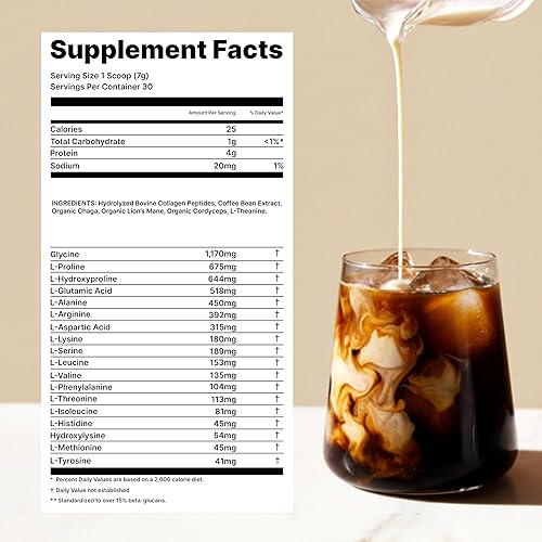Miniatura 2 de Café de hongos con colágeno, mezcla clásica, café instantáneo adaptogénico para energía, concentración y claridad mental, mejorado con melena de