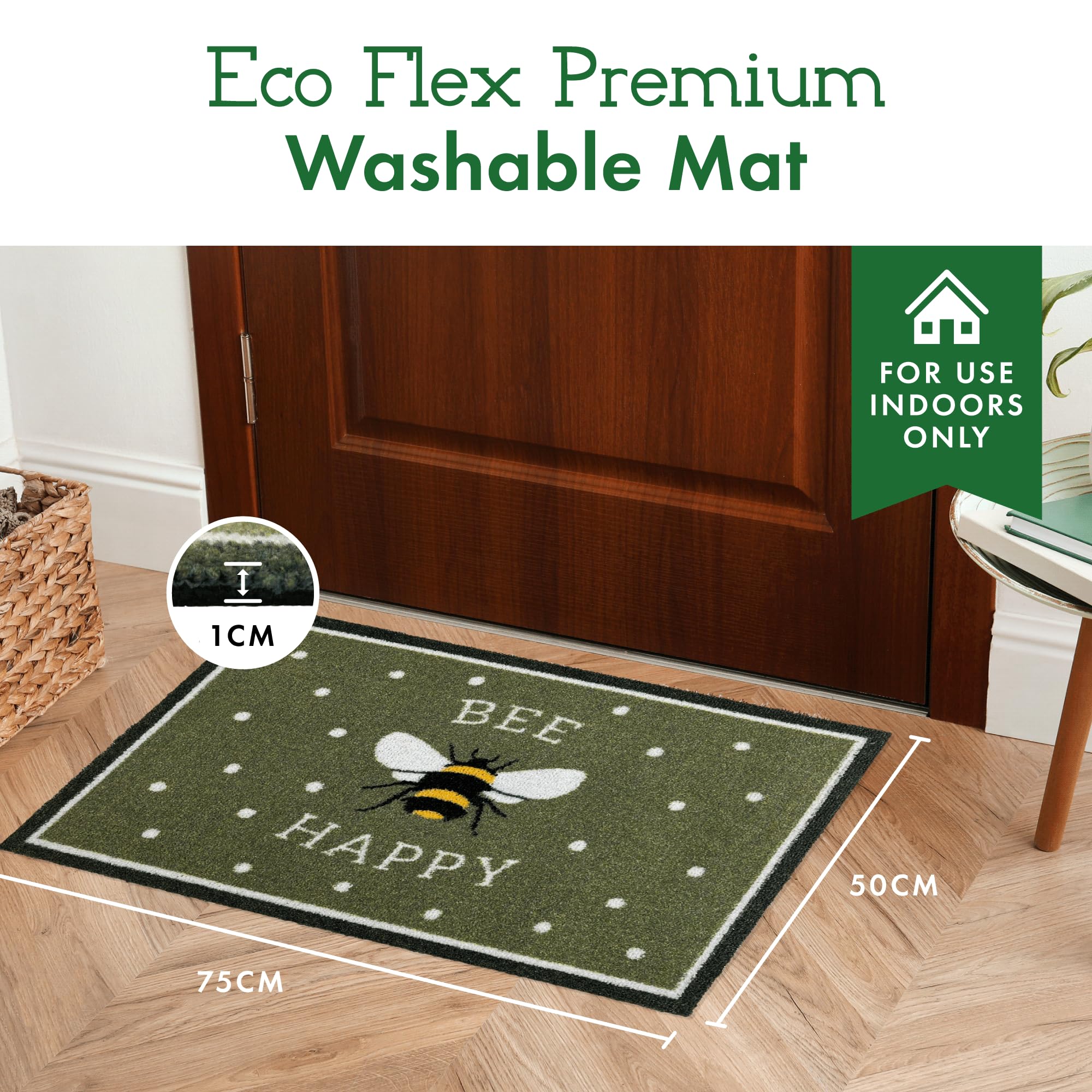Mighty Mats Eco Flex Washable Door Mat - Highly Absorbent Anti