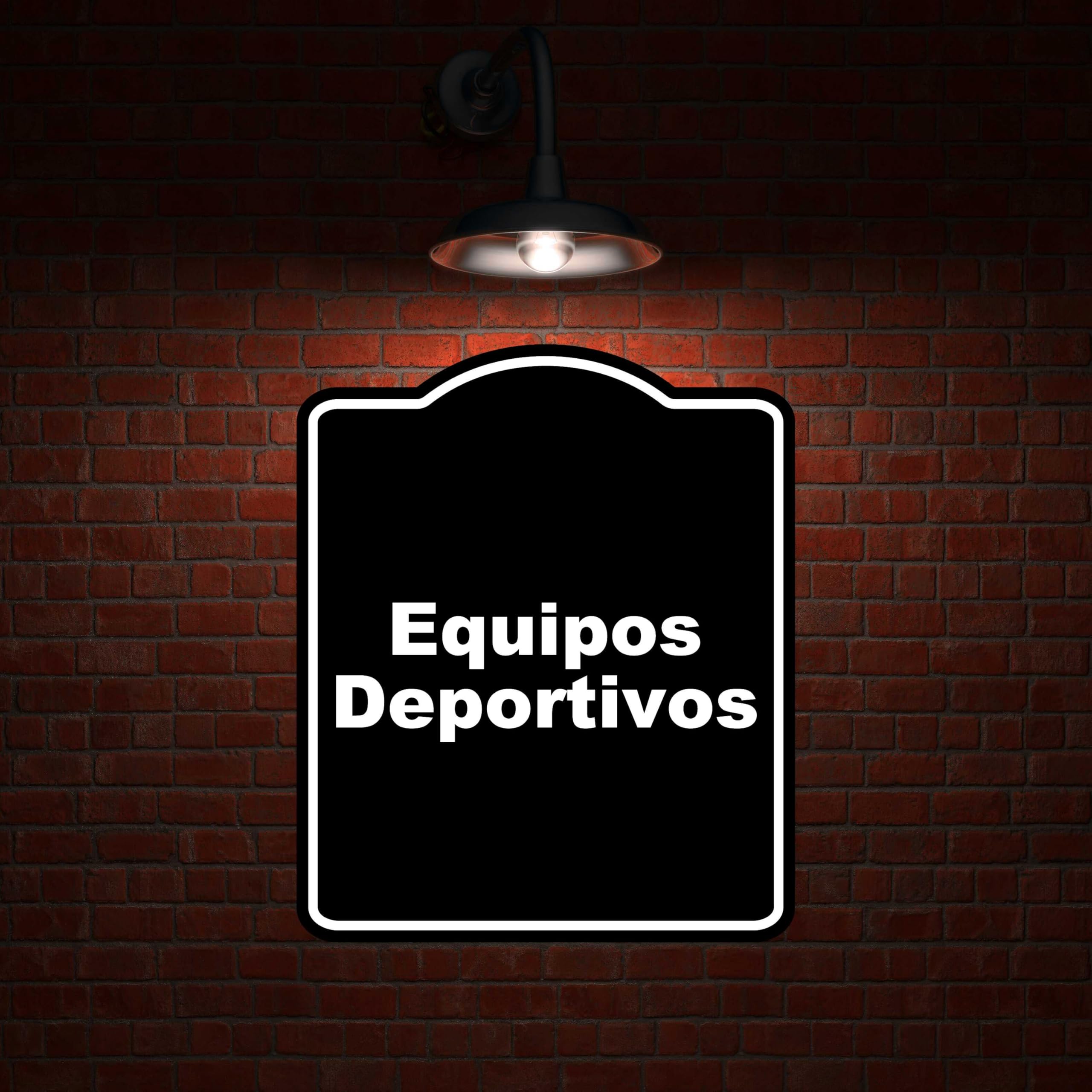 Equipos Deportivos Spanish BLACK Minimalist Aluminum Composite Sign 15 x 18 inches
