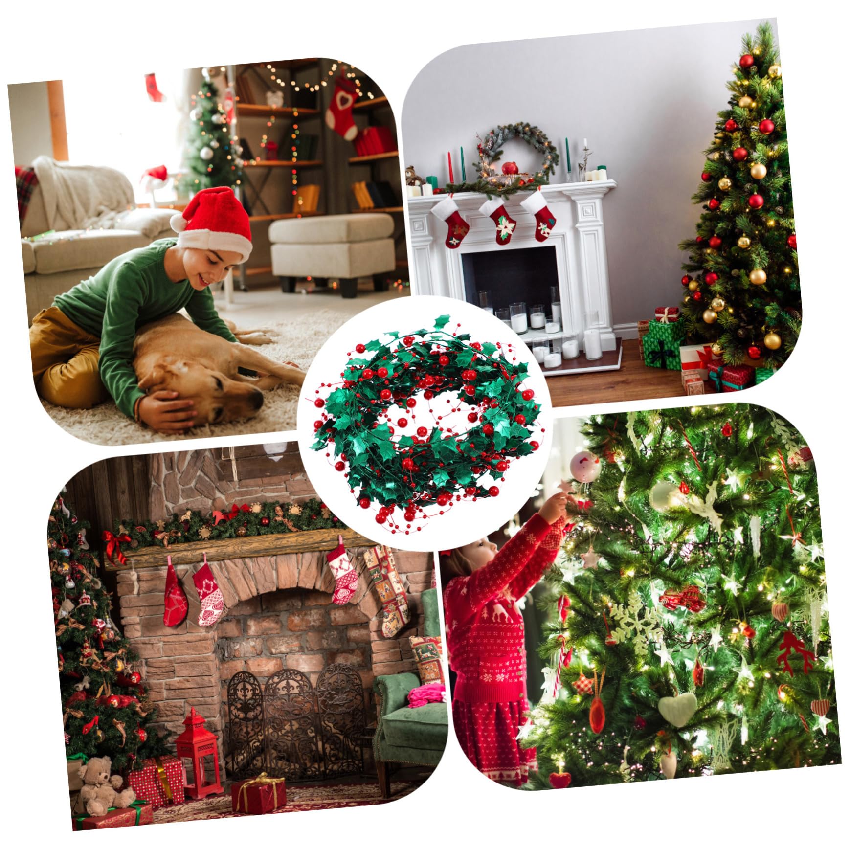 Garneck 1roll Christmas Tinsel Wire Craft Garland Decoration for Holiday Tree Stair Rail and Festive Home Decor