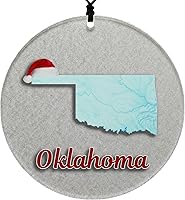 Vista 77 de Vermont Christmas Ornament - Winter Theme Featuring Snow, State Terrain Map and Santa Cap - 2025 Hanging Acrylic Disc Decoration For Tree - Unique