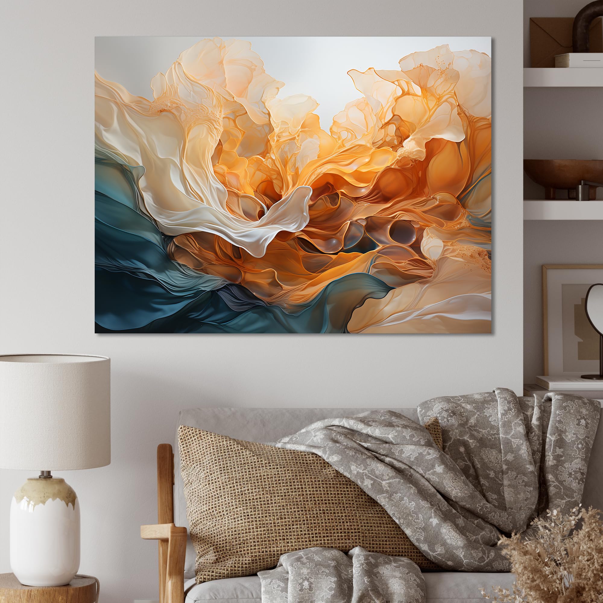 Amazon.com: DesignQ Coral Canvas wall art, Canyon Wall Art, Liquid