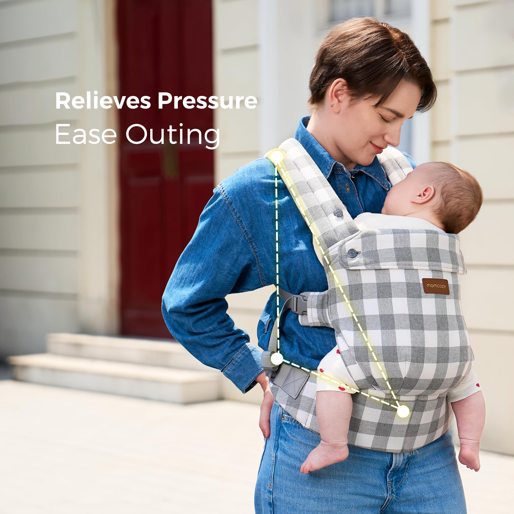 Momcozy Baby Carrier with Natural Cotton Linen, Built to Last, Ergonomic Design, Lightweight and Comfortable - Image 4