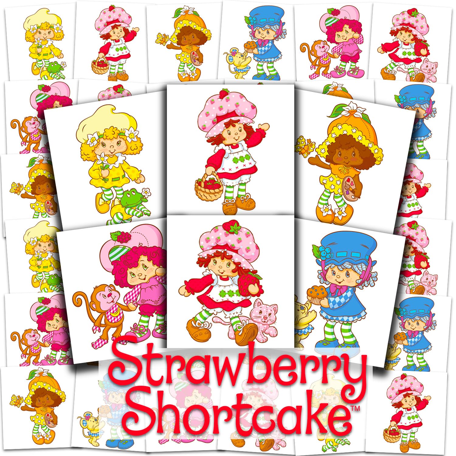 Strawberry Shortcake Tattoos Party Favors Bundle - 72 Pc Individual Tattoos