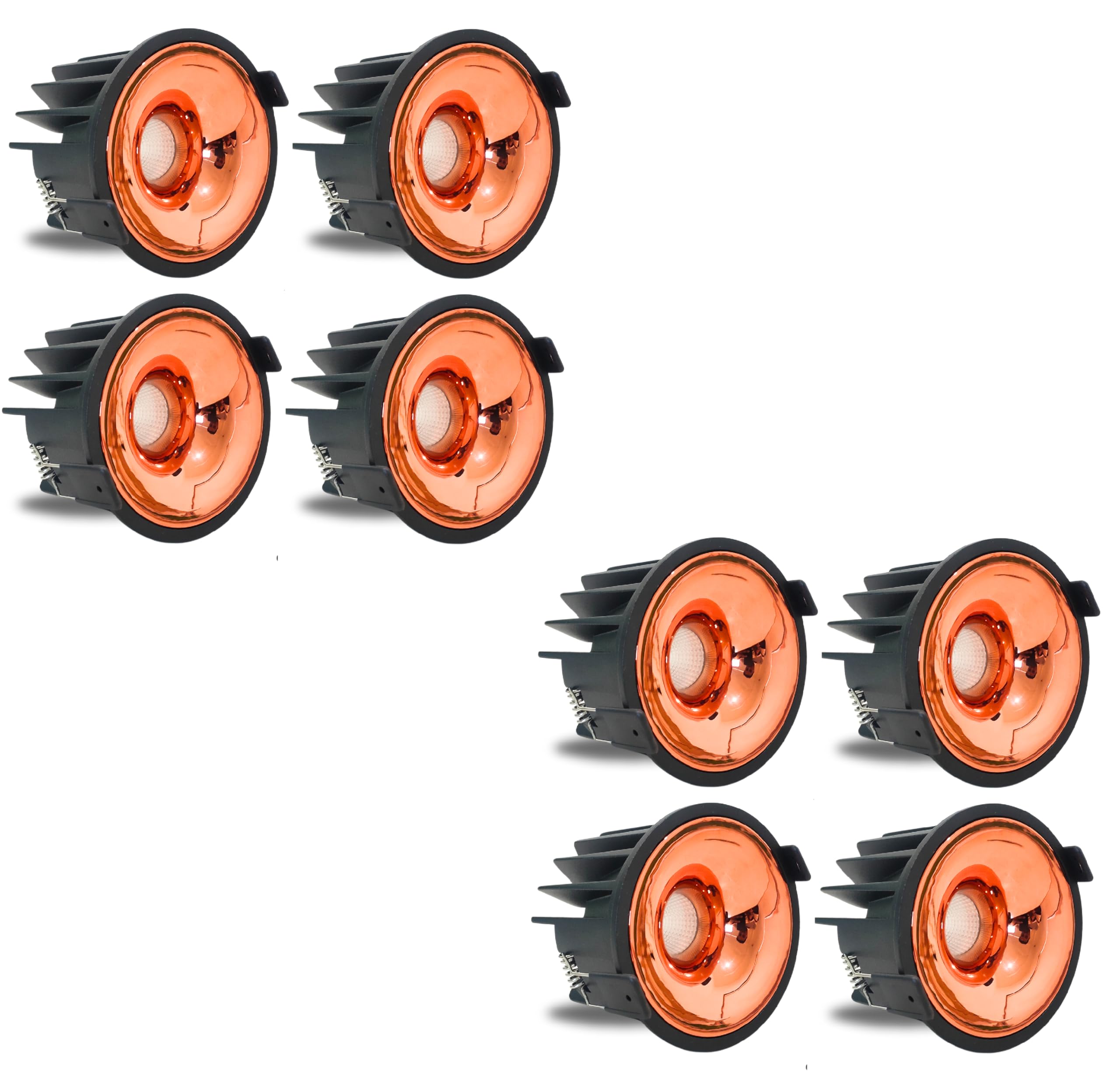 D'Mak 18W LED Creta COB Spot Light Black Body Shining Rose Gold Reflector (8, 3in1)