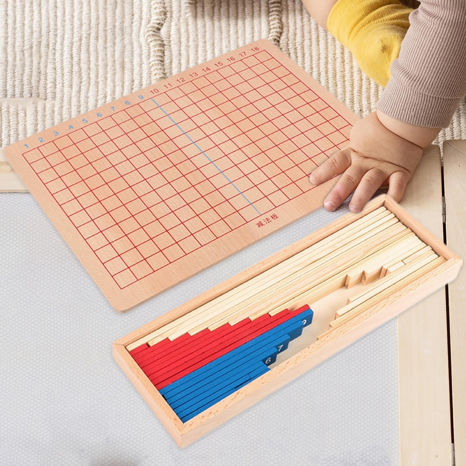 Addition Board avec Planche Numérotation Support Barres Calcul Jouet Apprentissage Mathématique Matériel Bois Développement Enfant Adapté