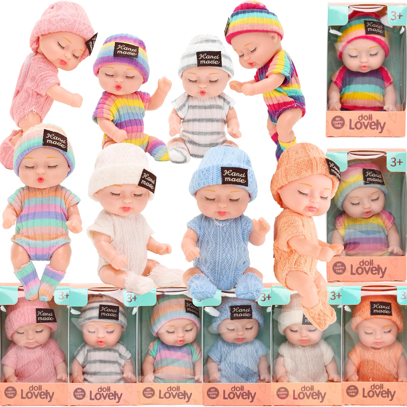 Amazon.com: Triamisus Lifelike Realistic Mini Baby Doll Toys, 8