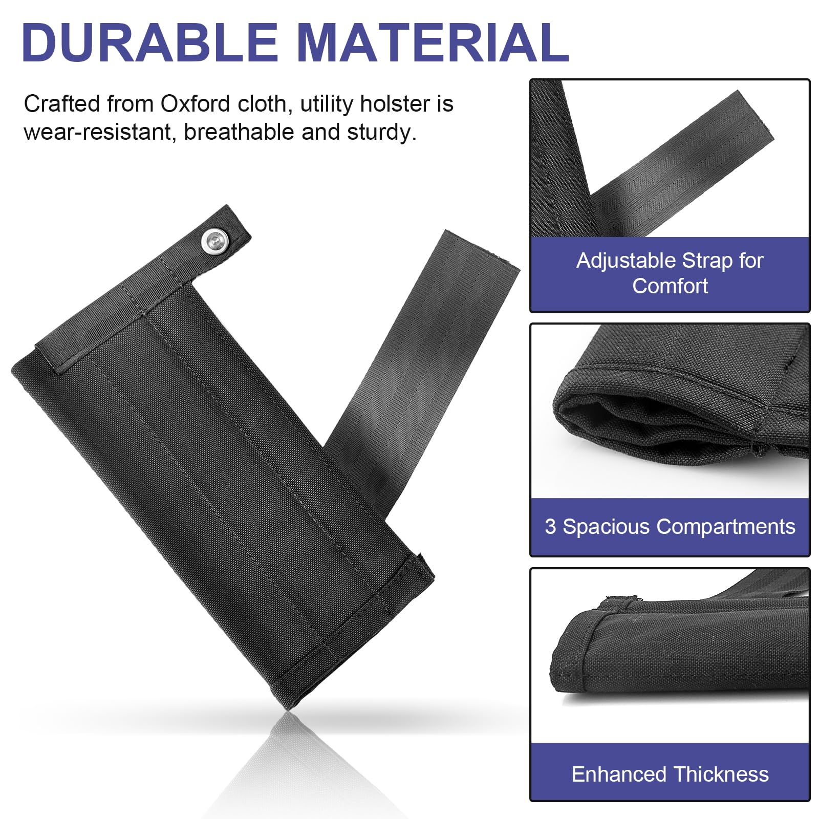 Diamondback Flat Bar Holster - Utility Holster For Multitool Pouches - Versatile Multi Tool Holsters With Adjustable Strap - Tool Belt Holster Sleeve For Carpenters, Roofers, Framers (3"x9.5"x1 - View #7