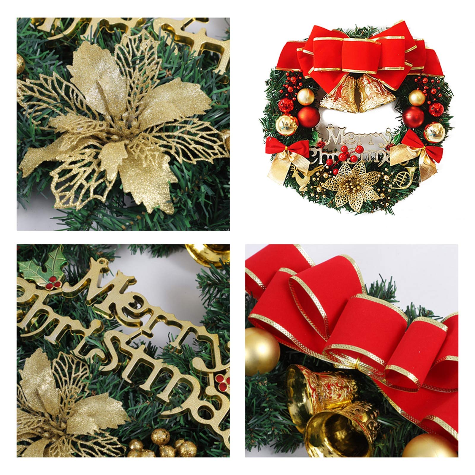 MIAOXIAO Weihnachten Kränze Dekoration Kreativ Türkranz Weihnacht Girlande Künstliche Weihnachtskranz Deko Christmas Wreath Weihnachtsgirlande Kränze Natürliche Girlande,A