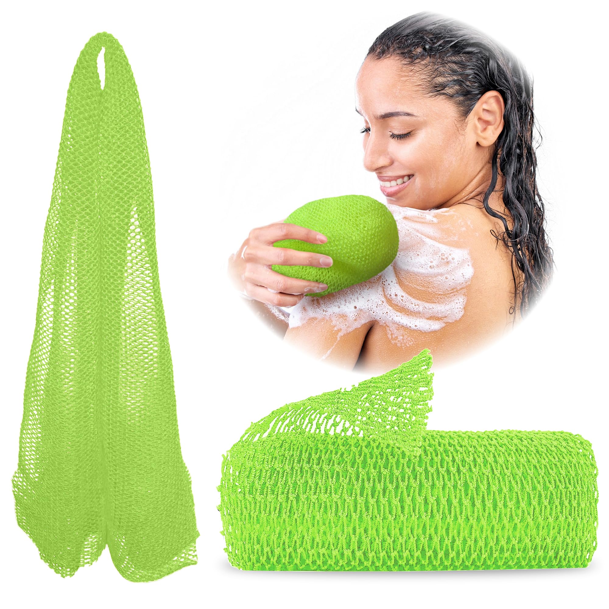 Adeton Spugna Netta Africana, Scrubber Esfoliante Per Il Corpo, Esfoliante Per Il Corpo, Spugna A Rete Lunga, 17 Colori, Sapo, Accessori Da Bagno Per Doccia, Scrub Per Il Cuoio Capelluto Del Piede-image
