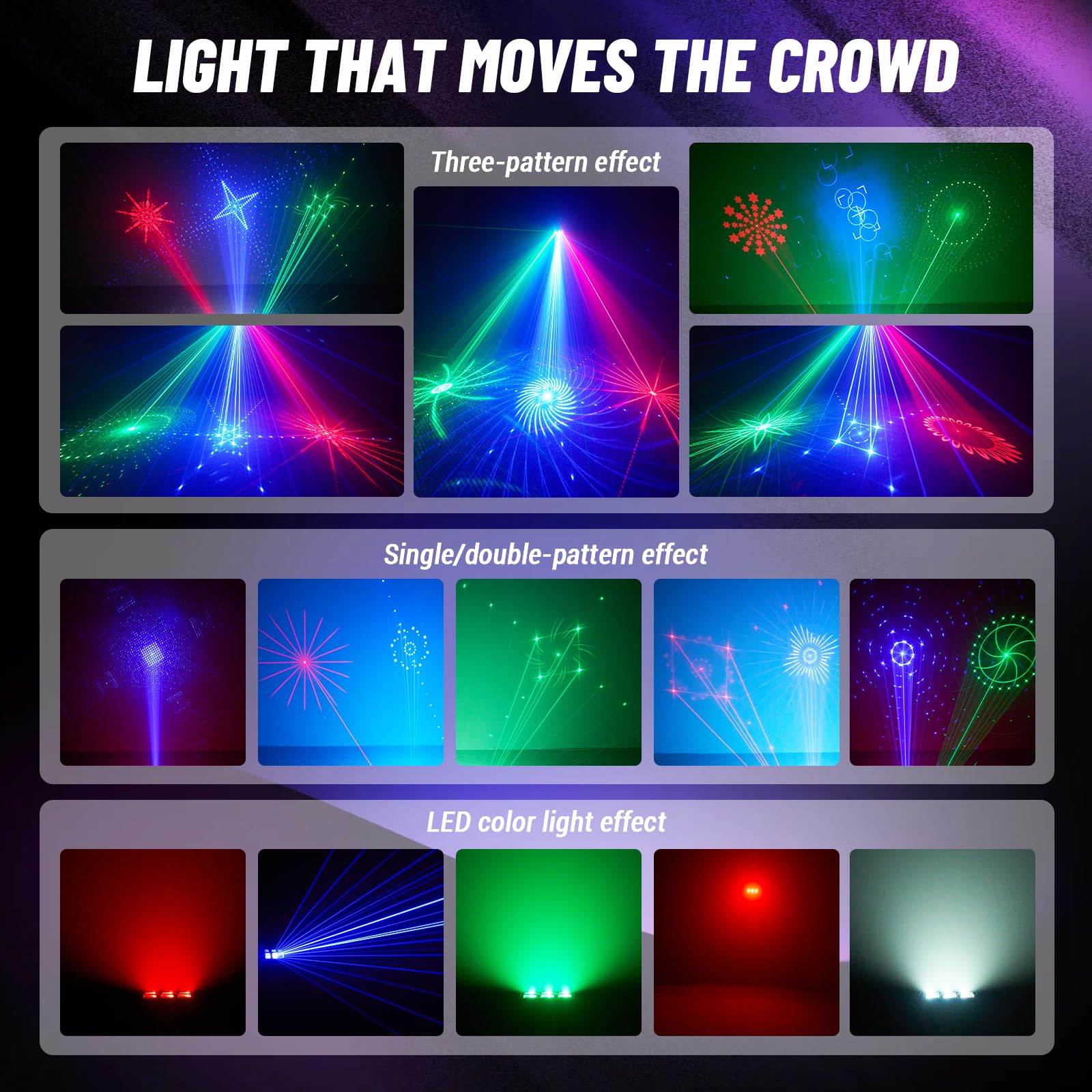 Lumière Disco DJ avec Télécommande, Lumière de Fête, Jeux de Lumières LED RGBW, 90 Motifs Dynamiques, Activation Sonore, DMX, pour Anniversaire, Club, Mariage et Bar
