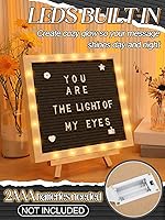 Vista 2 de Tablero de letras de fieltro con luces LED, anuncio personalizado de embarazo y bebé de 10 x 10 pulgadas con marco, decoraciones de fiesta de boda