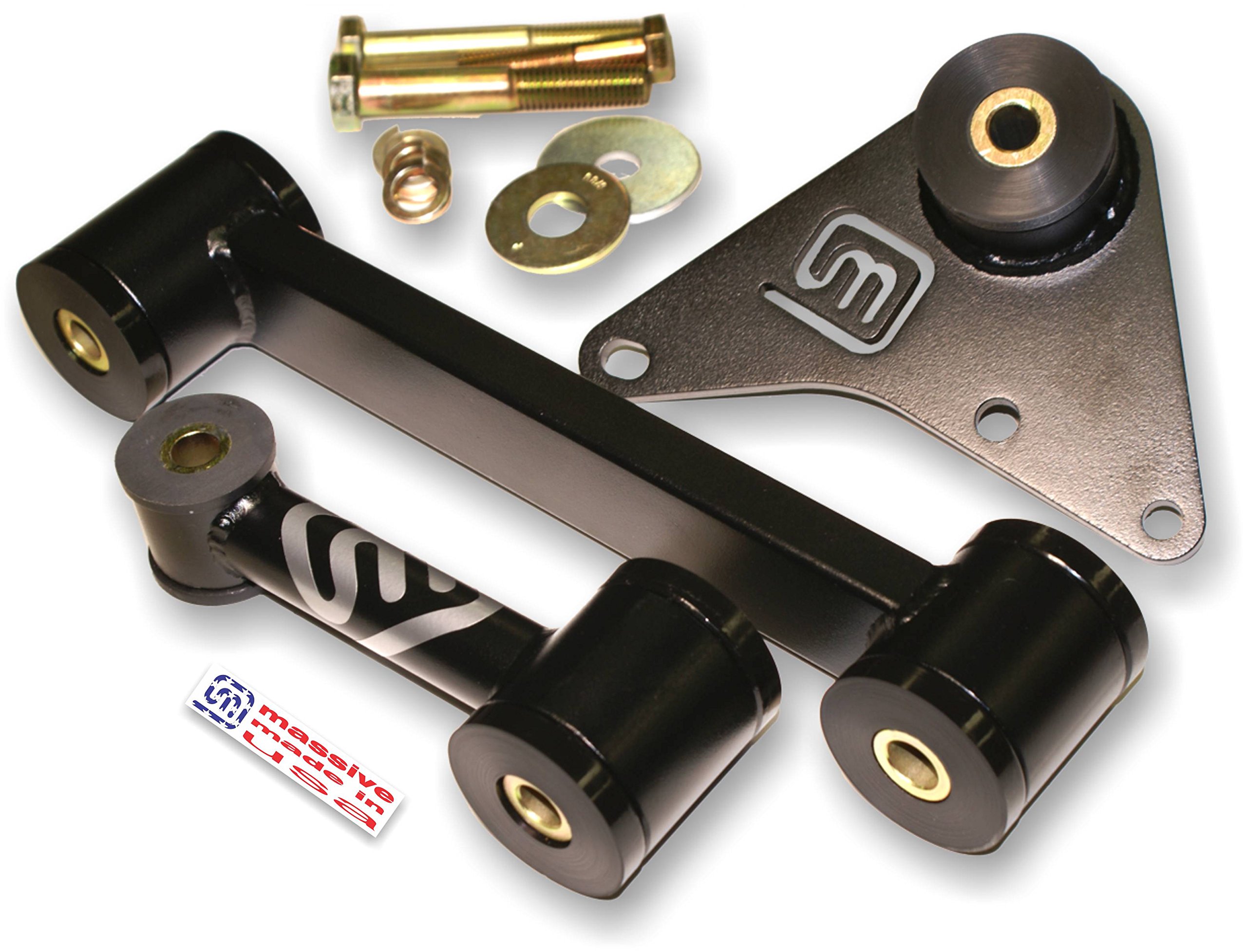 Massive Motor Engine Trans Mount 3 pc Set Compatible with Dodge NEON SRT 4 Turbo Solid Upper Lower 2.4 (Texture Black)