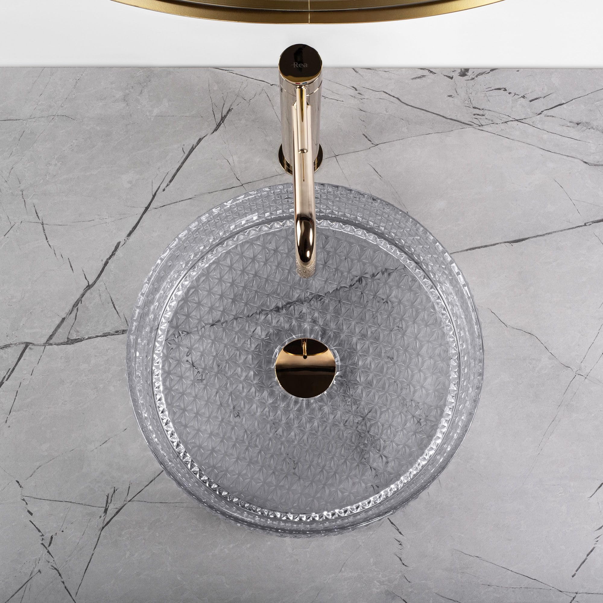 Lavabo Sobre Encimera Rea Cristal 35 Gris