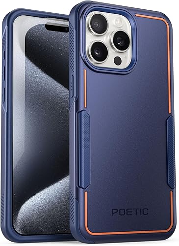 Poetic Neon Series - Funda para iPhone 15 Pro, doble capa, resistente, resistente, ligera, delgada, a prueba de golpes, protección contra caídas,