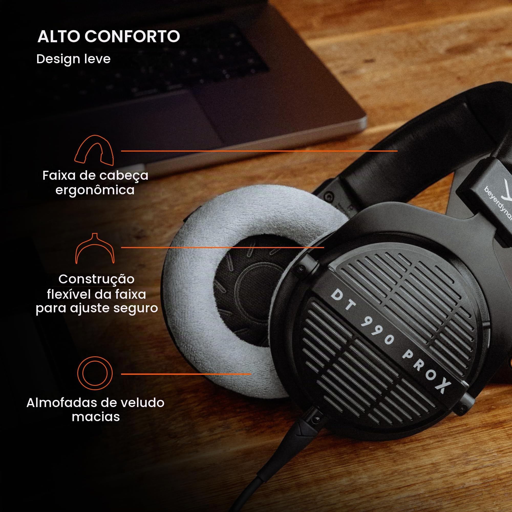 Fones de ouvido de estúdio abertos Beyerdynamic DT 900 PRO X com