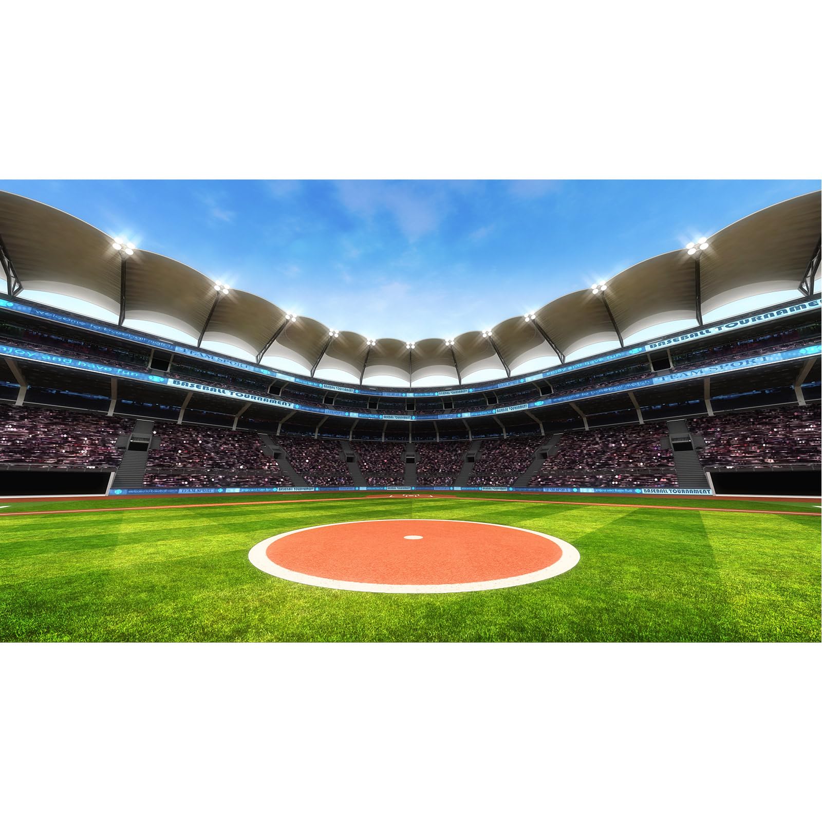 Baseball Stadium Backdrop Baseball Field Stadium Photography Background for Baby Shower Birthday Party Decoration Blue Sky Sport Games Background