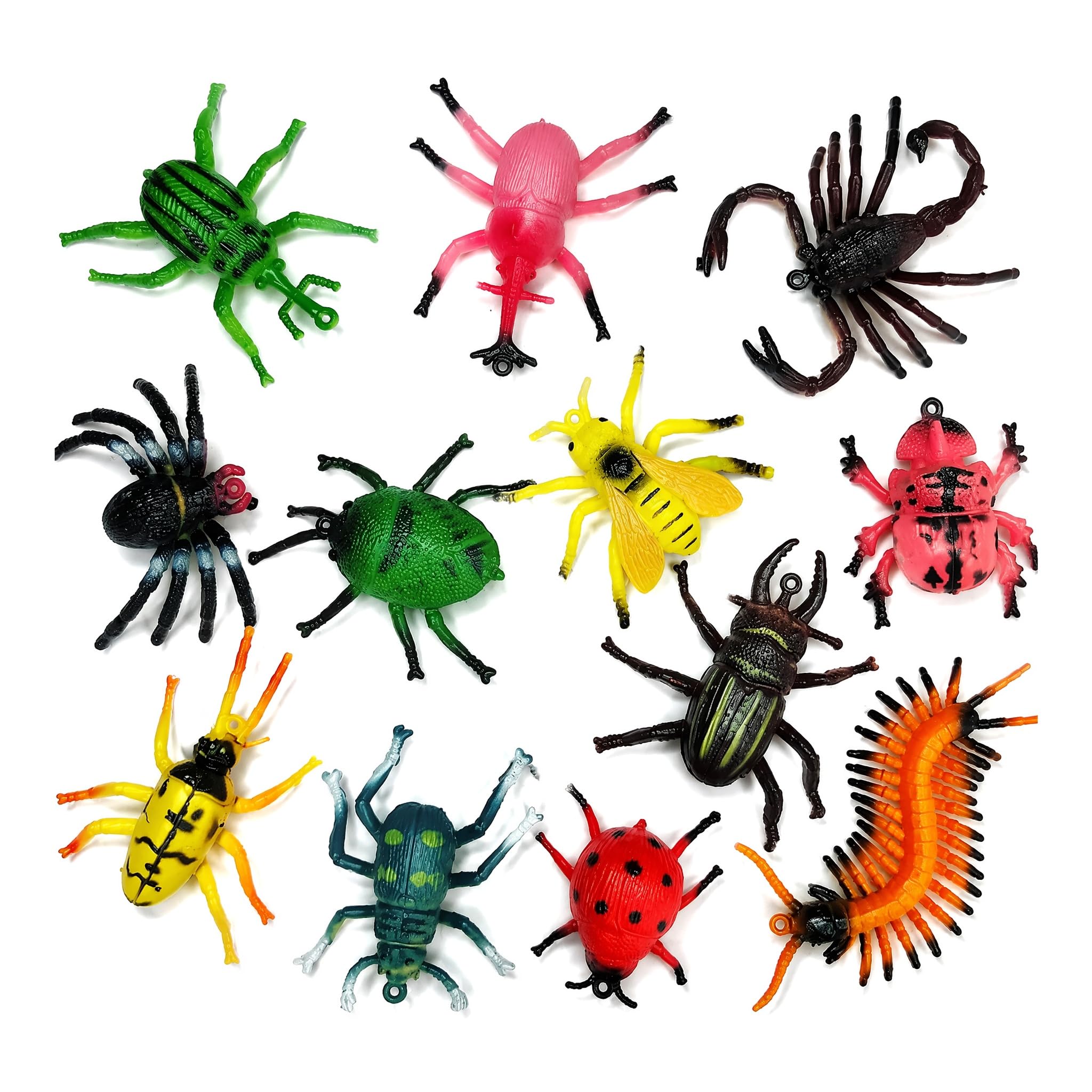 Comforso 12 Pcs Medium Realistic Insect Figures, Lifelike Plastic Insects and Bugs Toys for Kids Inspiration, Mini Beasts for Kids and Enthusiasts, Collection, Display, and Themed Decor (type 2)