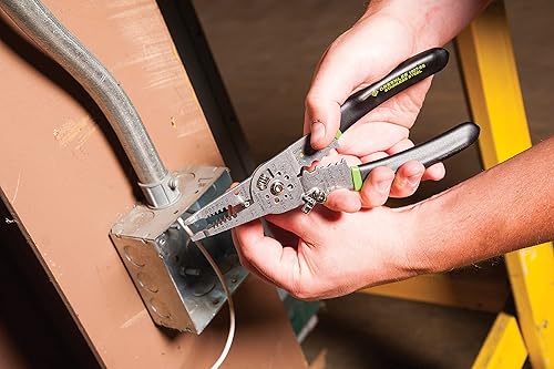 Miniatura 7 de Greenlee, 0159-LBFB, kit de herramientas para electricista de 3 piezas con pelacables de acero inoxidable, cortadorengarzador, destornillador