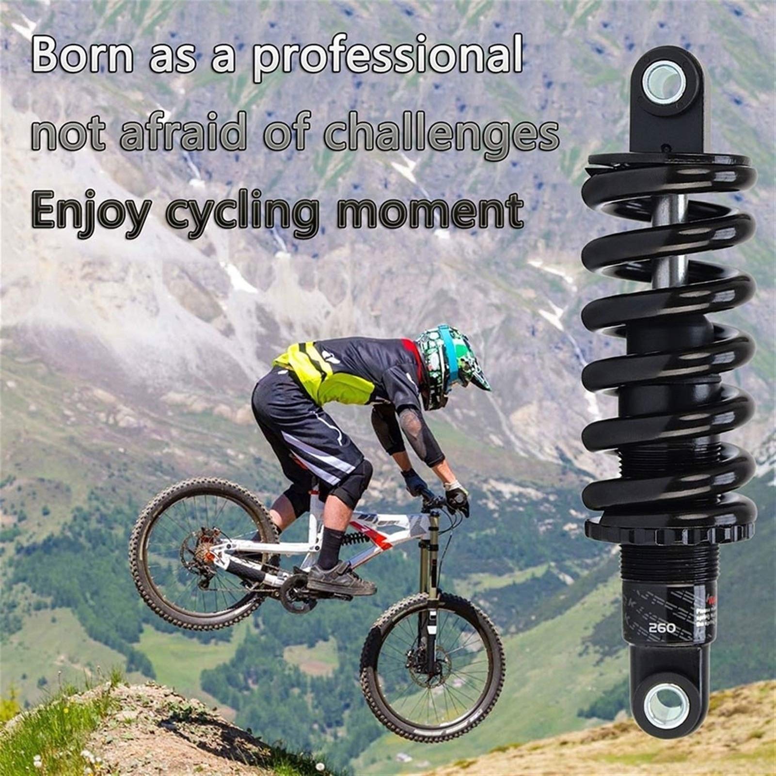 Fahrradfeder Stoßdämpfer MTB Bike Weiche Schwanzsuspension mit Buchse und Schraube
