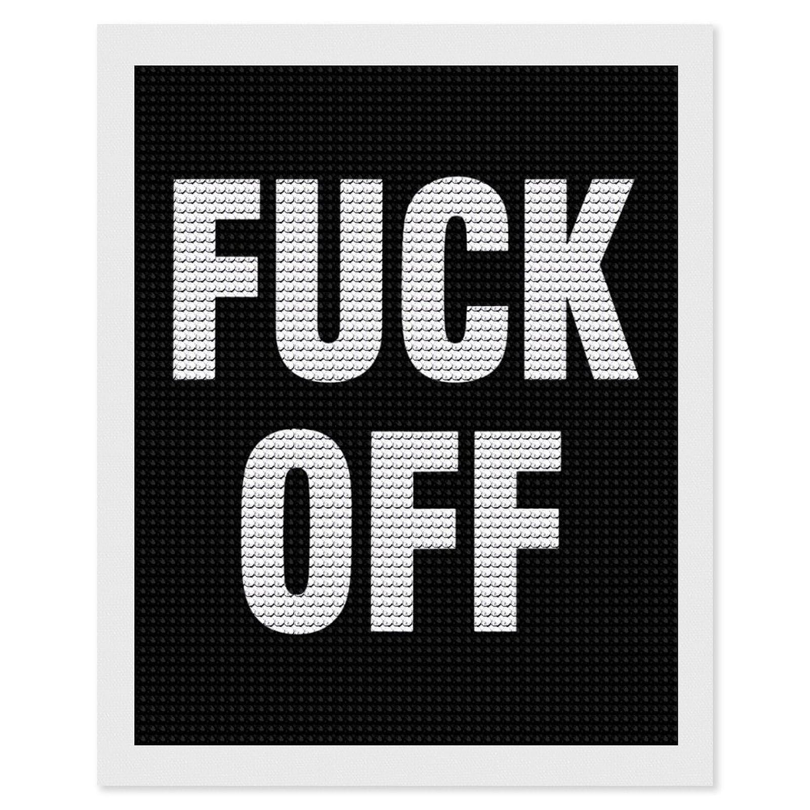 Nclqvjxzkhw Style Fuck-Off Diamond Art Painting For Adult Round Diamonds Pictures Arts Crafts Home Wall Decor 16"X20"
