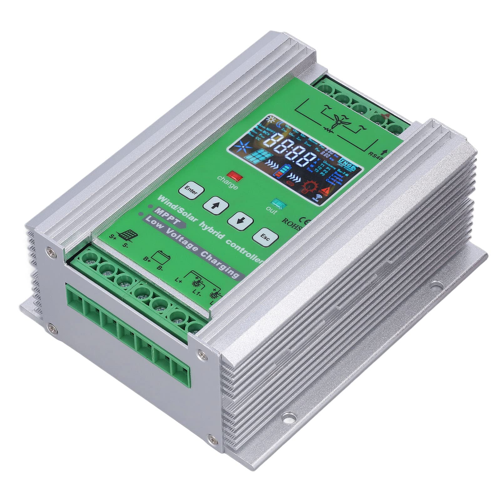 Alomejor Hybrydowy Kontroler ładowania Wiatrowo-słonecznego, 1000W Wysoka
