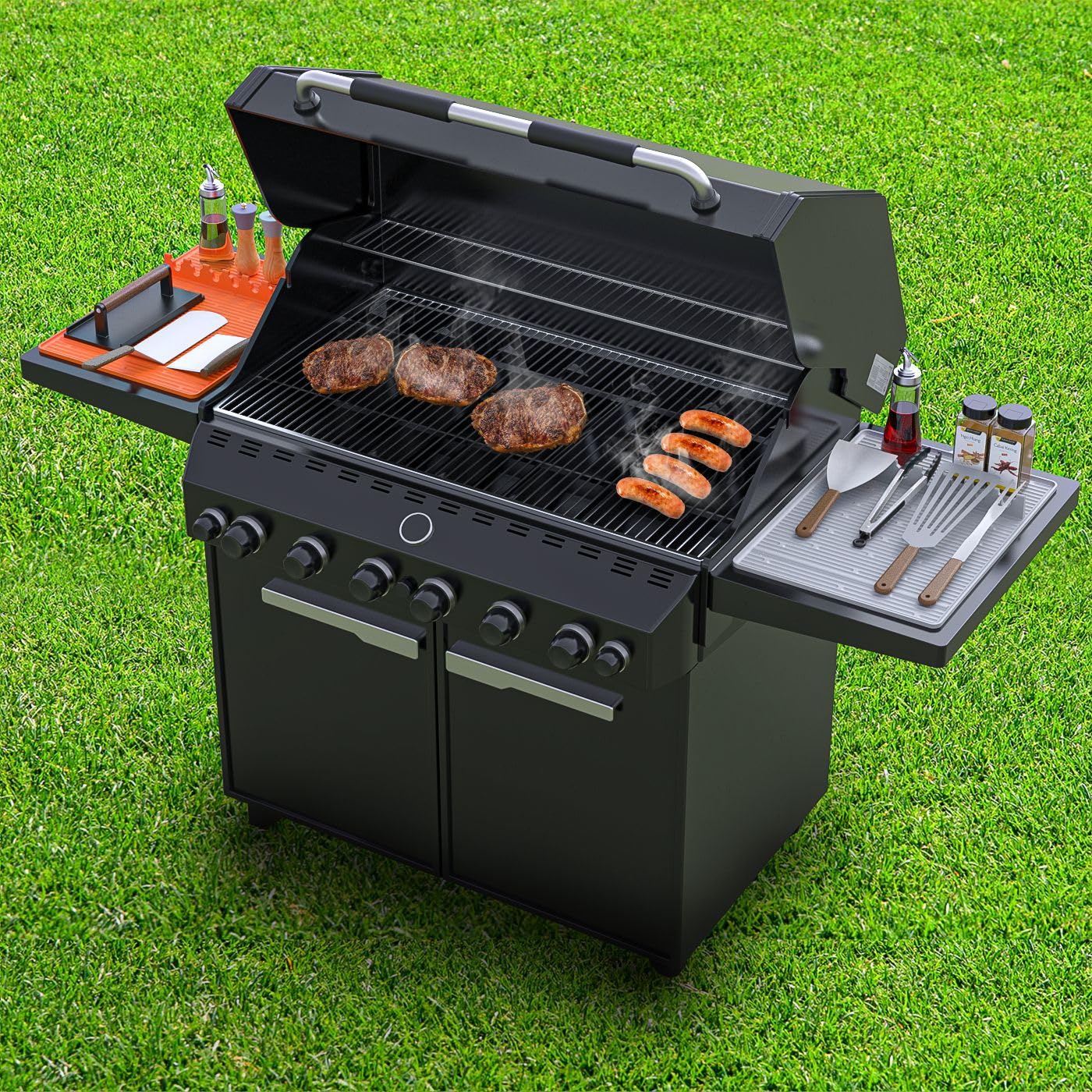 Accessorio per barbecue in silicone per barbecue laterale, accessorio per barbecue Napoleon, accessori per barbecue, supporto per utensili, tappetino per spatola, tappetino per cucina, piano di lavoro