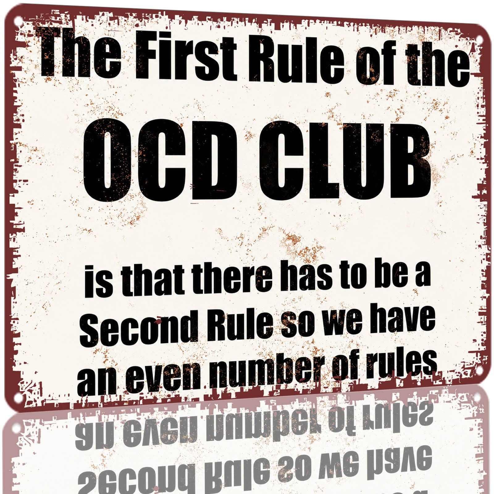 Kwqdozf As Pic Vintage 8X12 Inch Aluminum Metal Sign First Rule Of Club Decorative Wall Ti