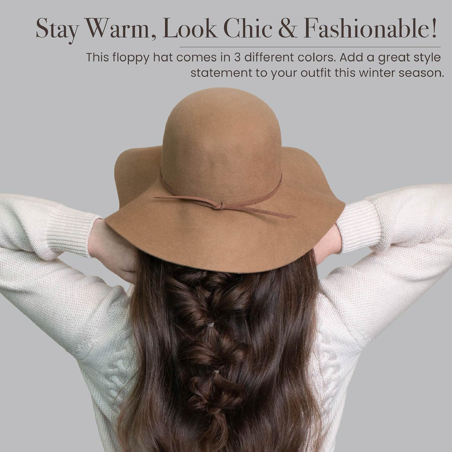 San Diego Hat Company Women's Floppy with Round Crown and Faux Suede Band - Image 5