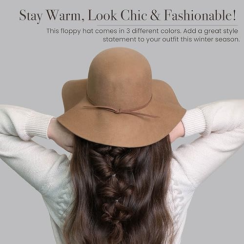 Miniatura 5 de San Diego Hat Company Floppy para mujer con corona redonda y banda de ante sintético