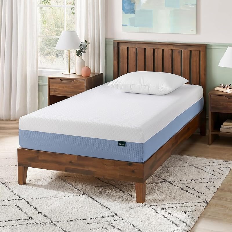 Zinus 8 Inch Twin Cooling Essential Memory Foam Mattress, Medium Feel | Designed for Cooler Sleep, Soothing Pressure Relief, Just-Right Medium Feel, CertiPUR-US & OEKO-TEX Certified Materials