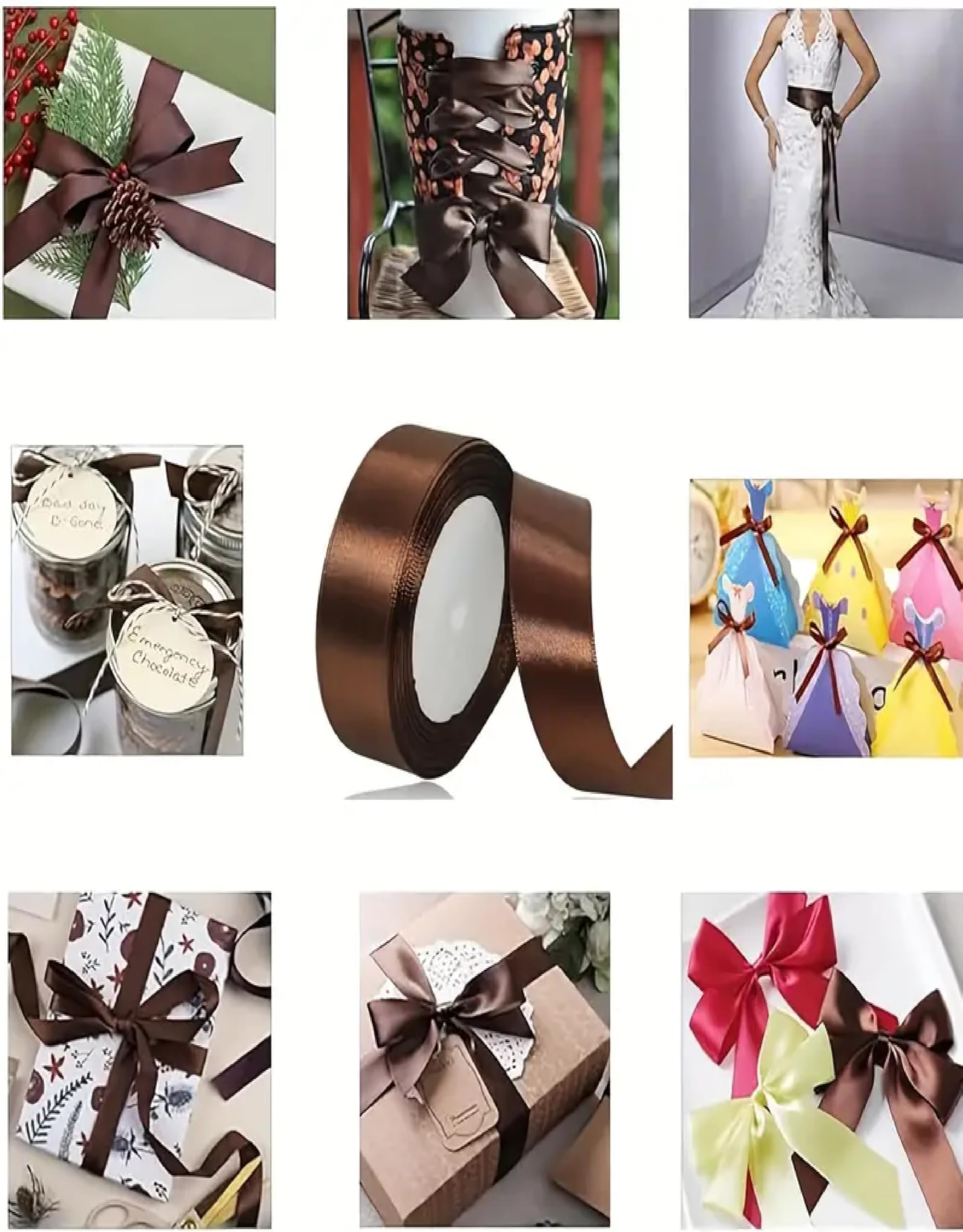 Double Sided Satin Ribbon 25mm x 10 Meters (Off White) for Gifts Wrap Sew Party, Decorations Events Dress Wedding Christmas Crafts, Bows Car, Balloons Hairs, DIY, Bouquets, Cake More — view 223