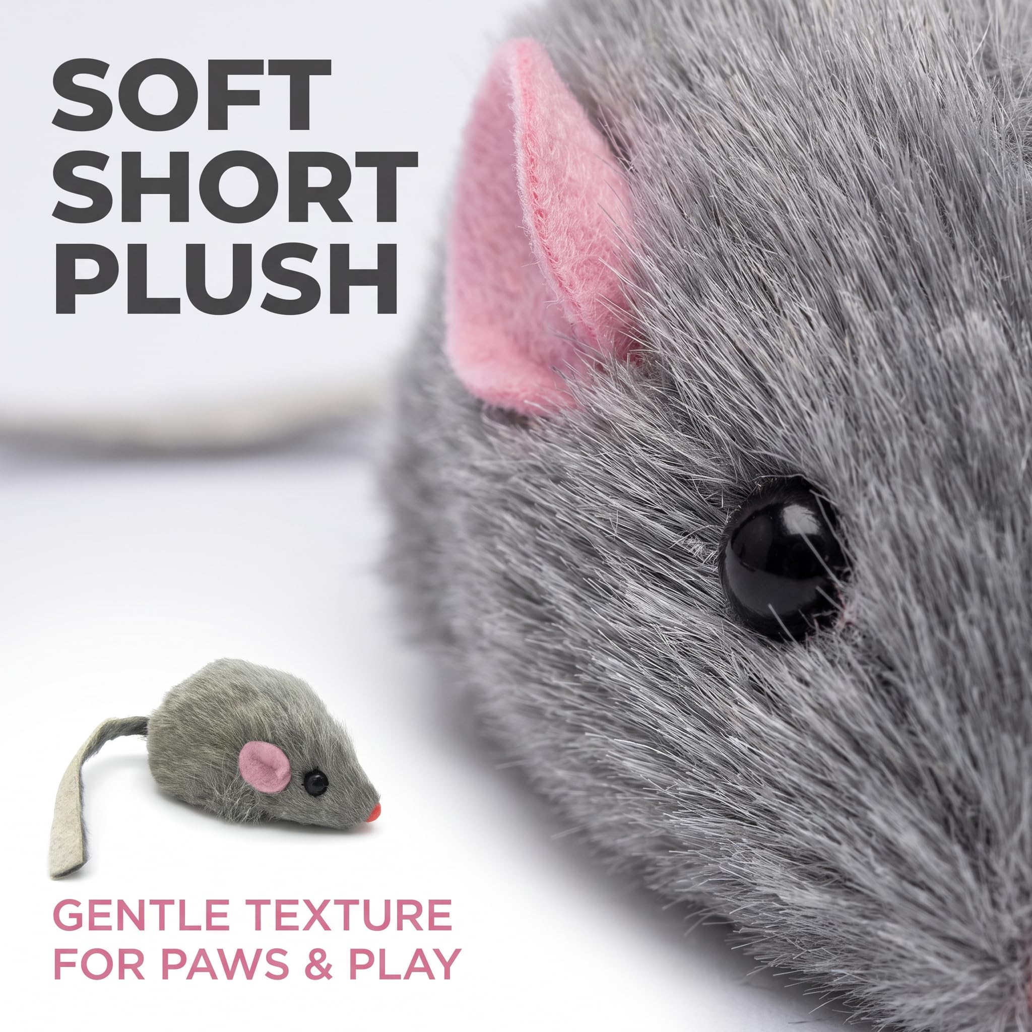 5 piezas de sonajero de piel gris para gatos, ratones de juguete para animales, suministros para mascotas, combo de juego peludo - Mezcla de juguetes para gatos