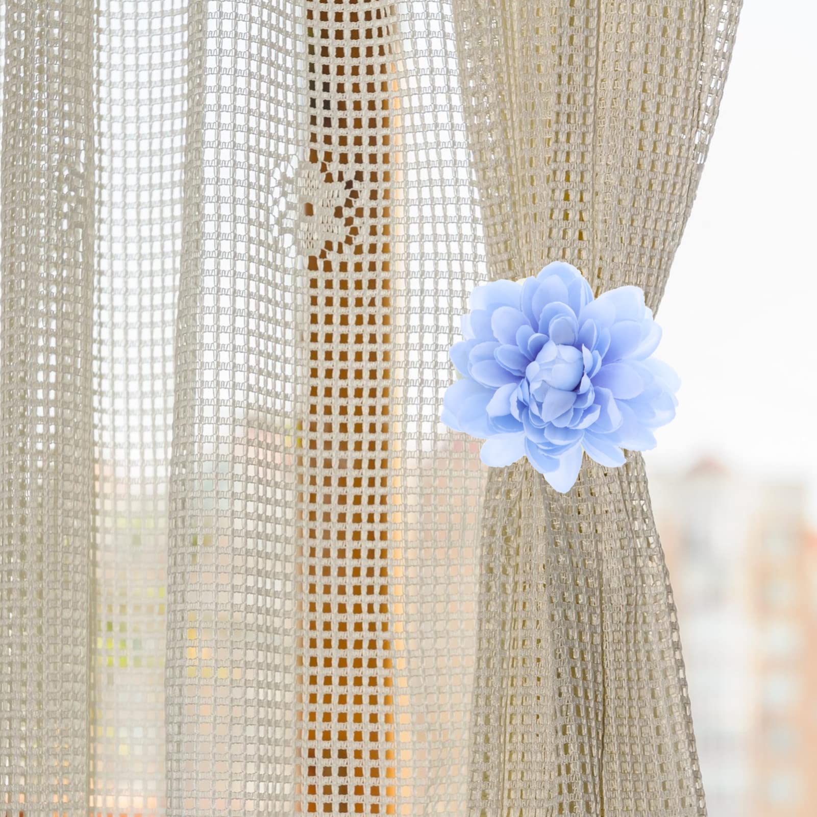 Attaches Rideaux Fleurs - Lot De 2 Pinces Décoratives Pour Voilages, Design Floral élégant