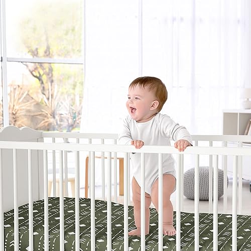 Miniatura 2 de Sweet Jojo Designs Sábana bajera ajustable para cuna de niño o niña, color blanco y negro, bosque, bohemio, tribal, suroeste, flecha, género,