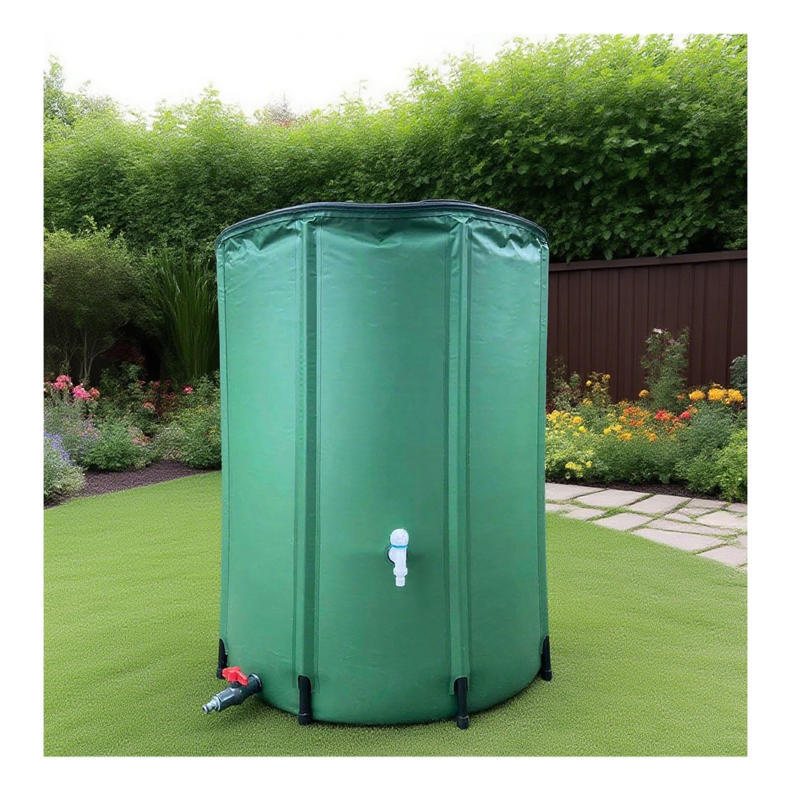 Nviusdsj Green Rainwater Barrels, Stable And Durable Structure, Large Water Storage Capacity, Suitable For Long-Term Outdoor Use(,380L)