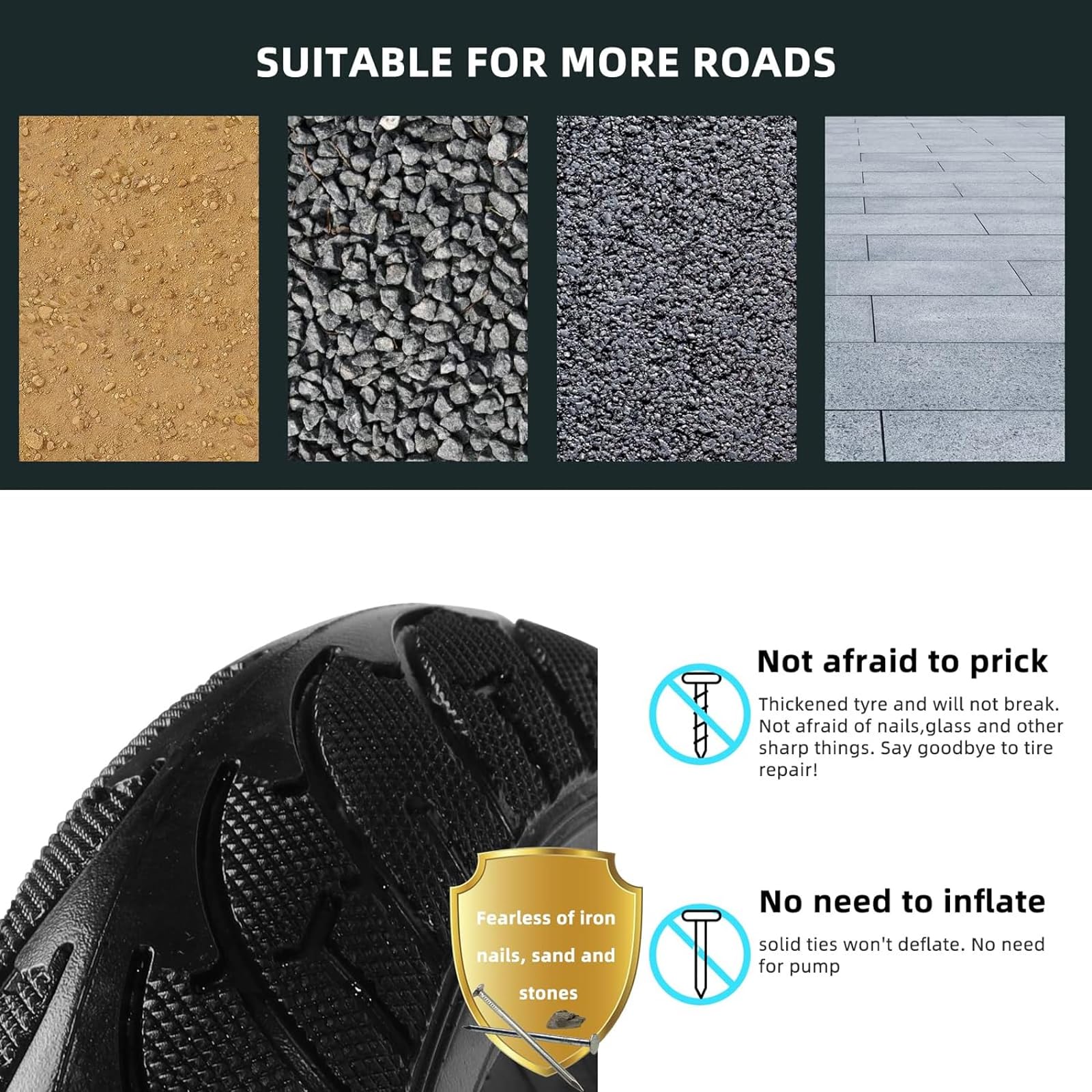Roue de pneu solide 200 x 50 en plastique avec outil pour scooter électrique balance voiture 8 x 2 roue solide anti-explosion pièces de pneu sans chambre à air