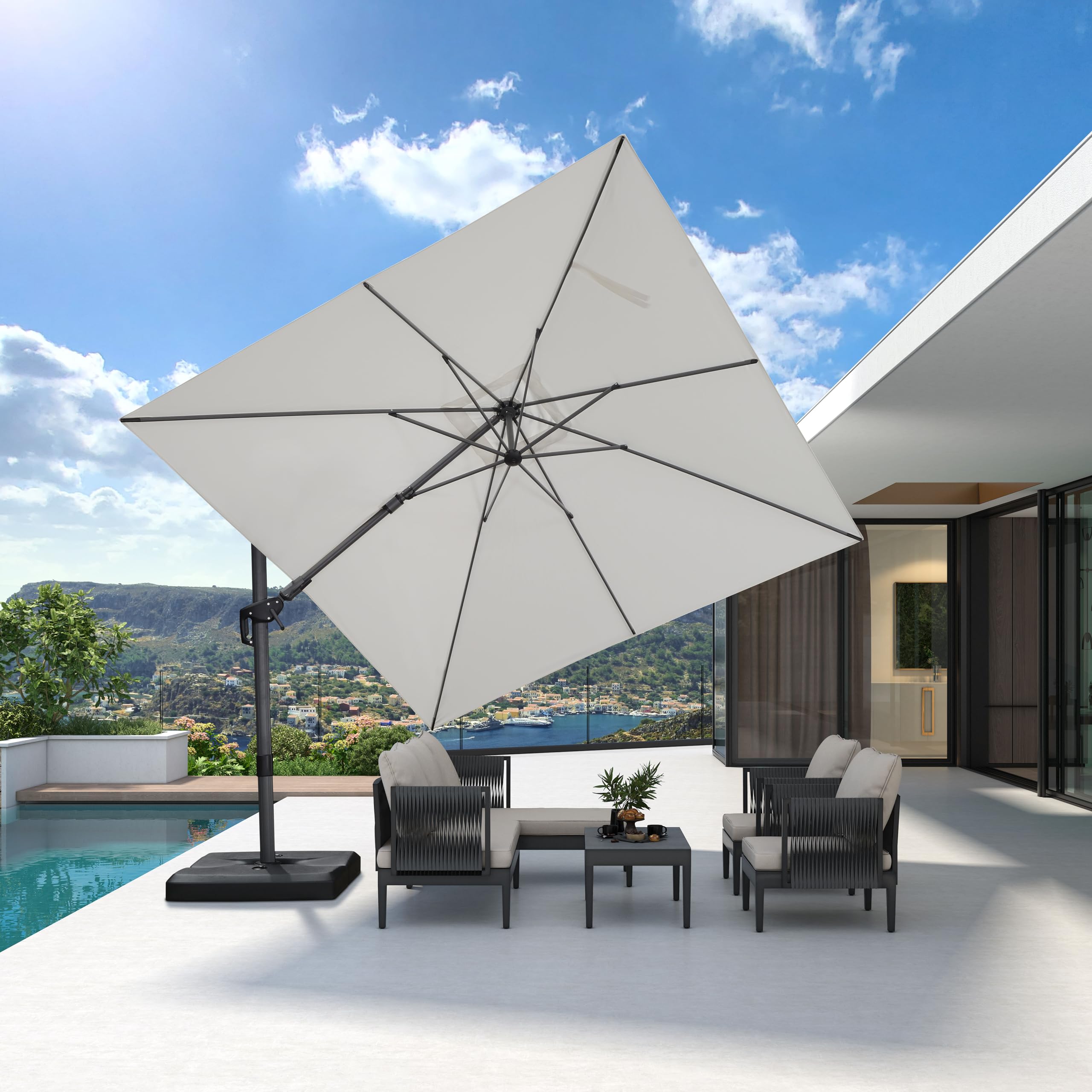 Amazon.com : PURPLE LEAF 10 Feet Tilting Patio Umbrella Outdoor ...