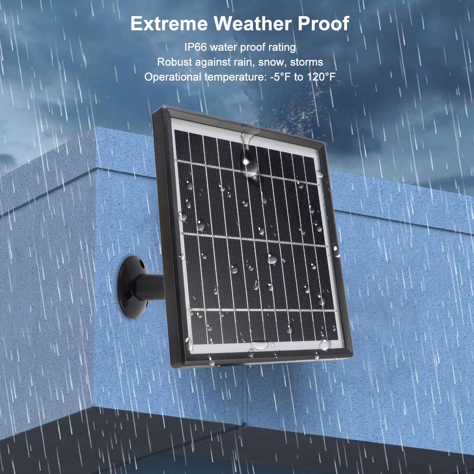 Annadue Solarpanel 10W - Für Überwachungskameras Mit Micro-USB