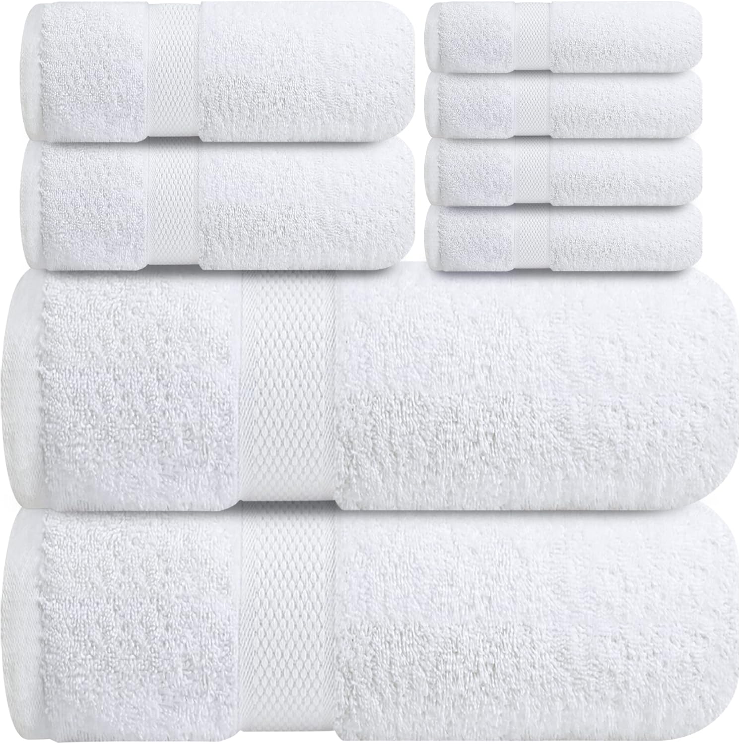 Amazon.com: Infinitee Xclusives Premium White Towel Set for Bathroom ...
