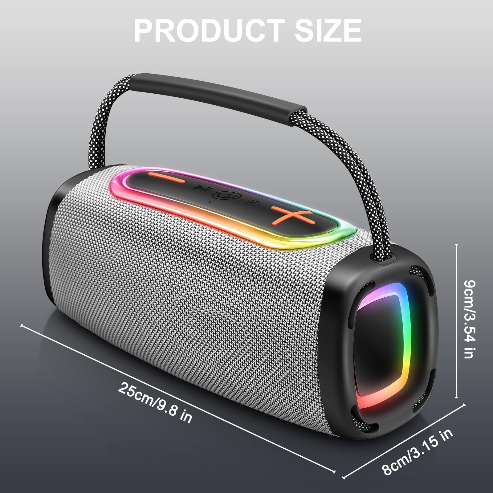 Altoparlante Bluetooth, 6000 mAh, altoparlante portatile con 36 ore di riproduzione, altoparlanti wireless Bluetooth 5.4 con volume più forte e bassi migliorati, microfono integrato, suono stereo