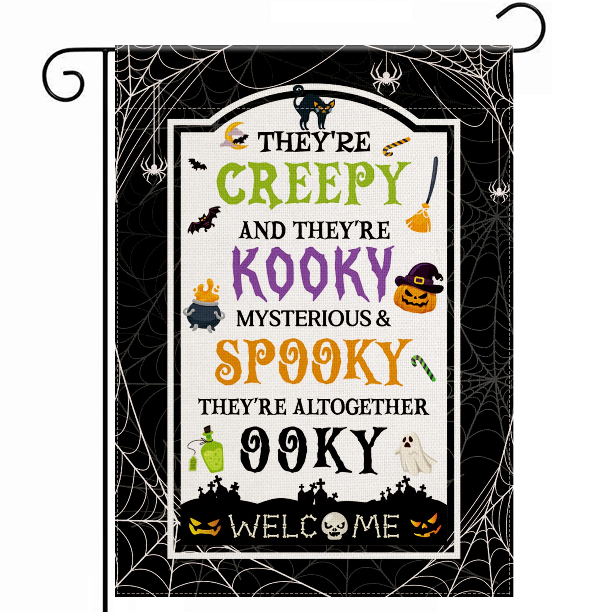OHOME Halloween Party Decorations - Welcome Garden Flag | Halloween Decorations for Outdoor Indoor Outside - Trick or Treat Banner for Garden Porch Patio Lawn Yard Party Favors Supplies,12x18 Inch
