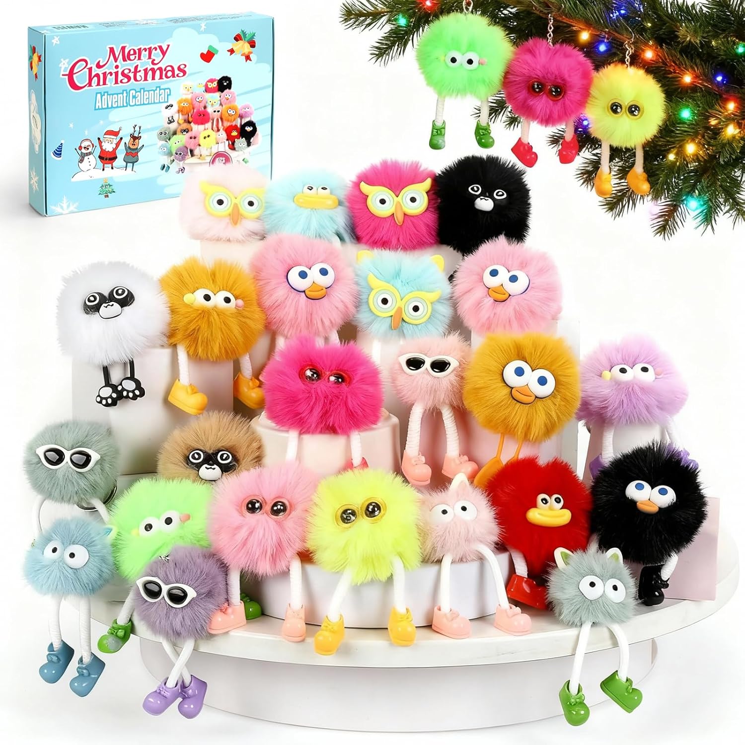 Christmas Advent Calendar 2026 For Kids - 24 Days Girls Christmas Countdown Calendar With Cute Plush Keychains For Kids Goodie Bags Fillers