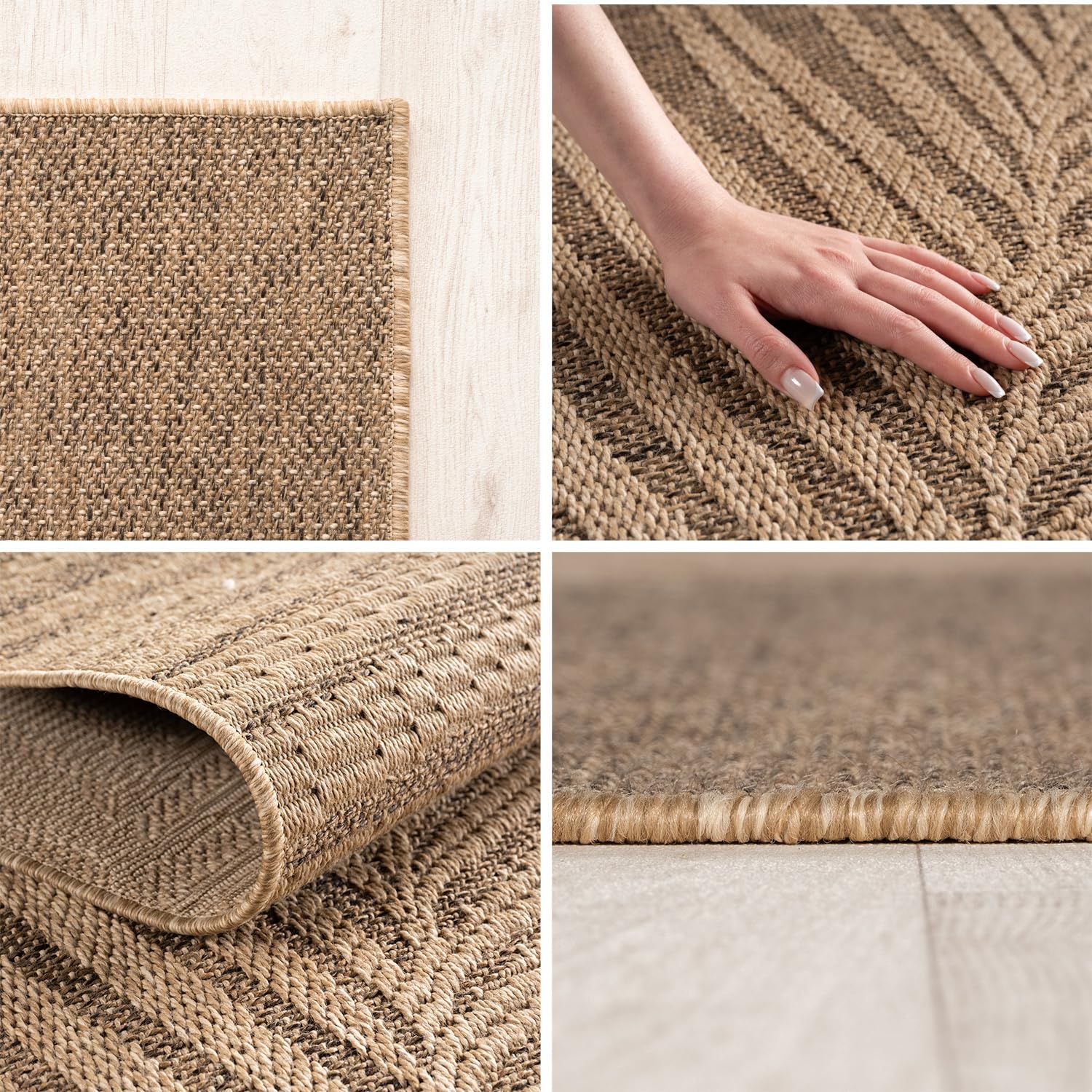 Carpettex Tapis d'Extérieur Résistant aux Intempéries 200x300 (200 x 290 cm) Beige - Résistant aux UV, Imperméable, Robuste et Naturel en Jute - Idéal pour Balcon, Terrasse, Cuisine, Jardin, et Salon