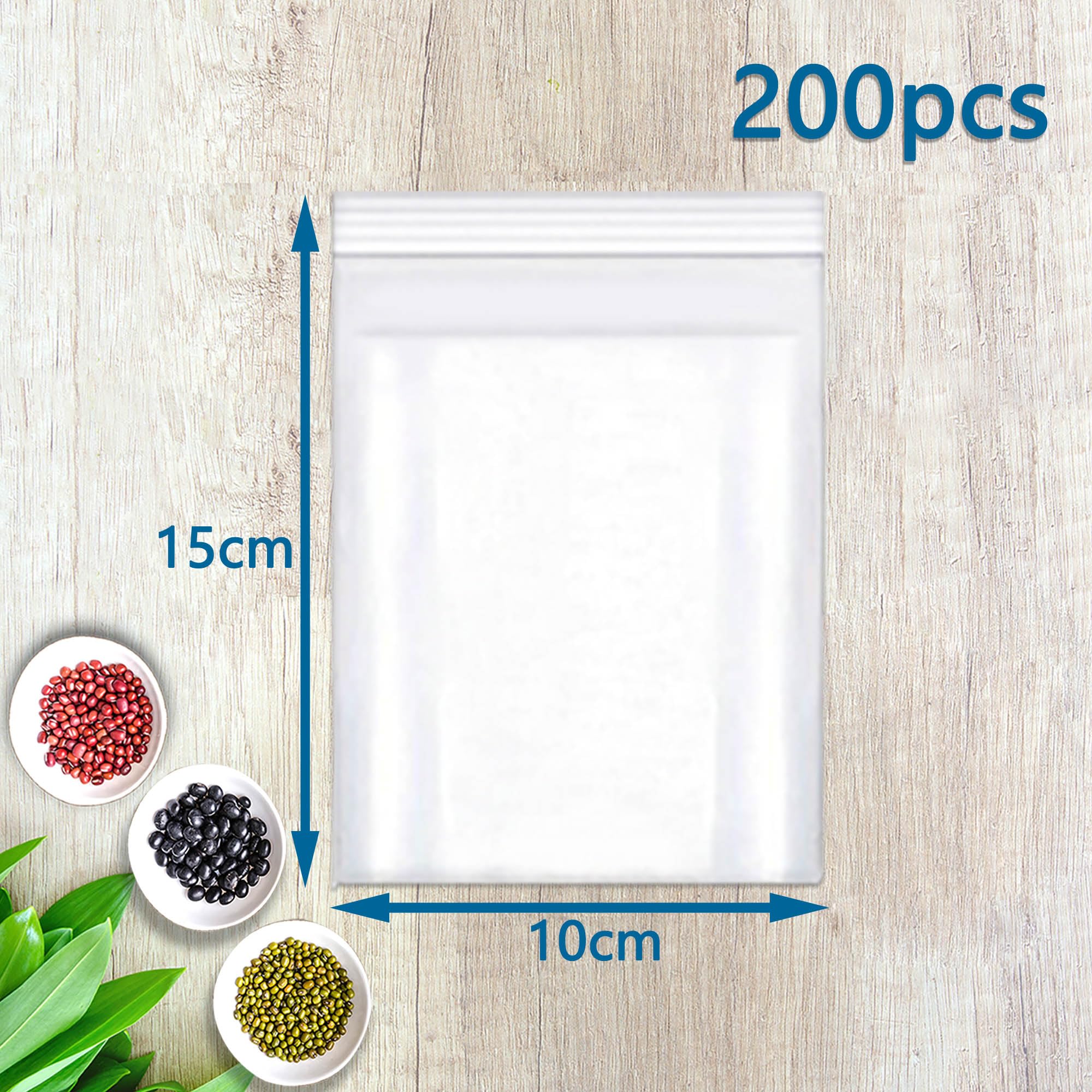 10x15cm/200pcs Bolsas Autocierre Transparente Que se Pueden Volver a Sellar, Bolsas Pequeñas,Bolsas de Plastico Adecuadas Para Empaquetar Bolsitas de Galletas de Nuez