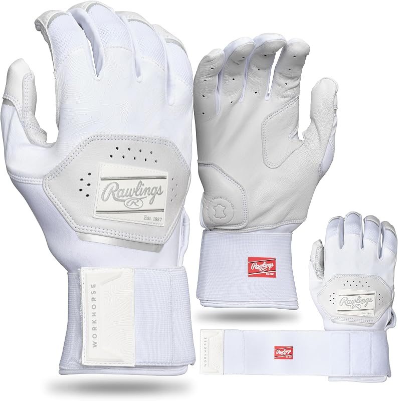 Rawlings | Workhorse Baseball Batting Gloves | Compression Strap | Adult Sizes | Multiple Colors