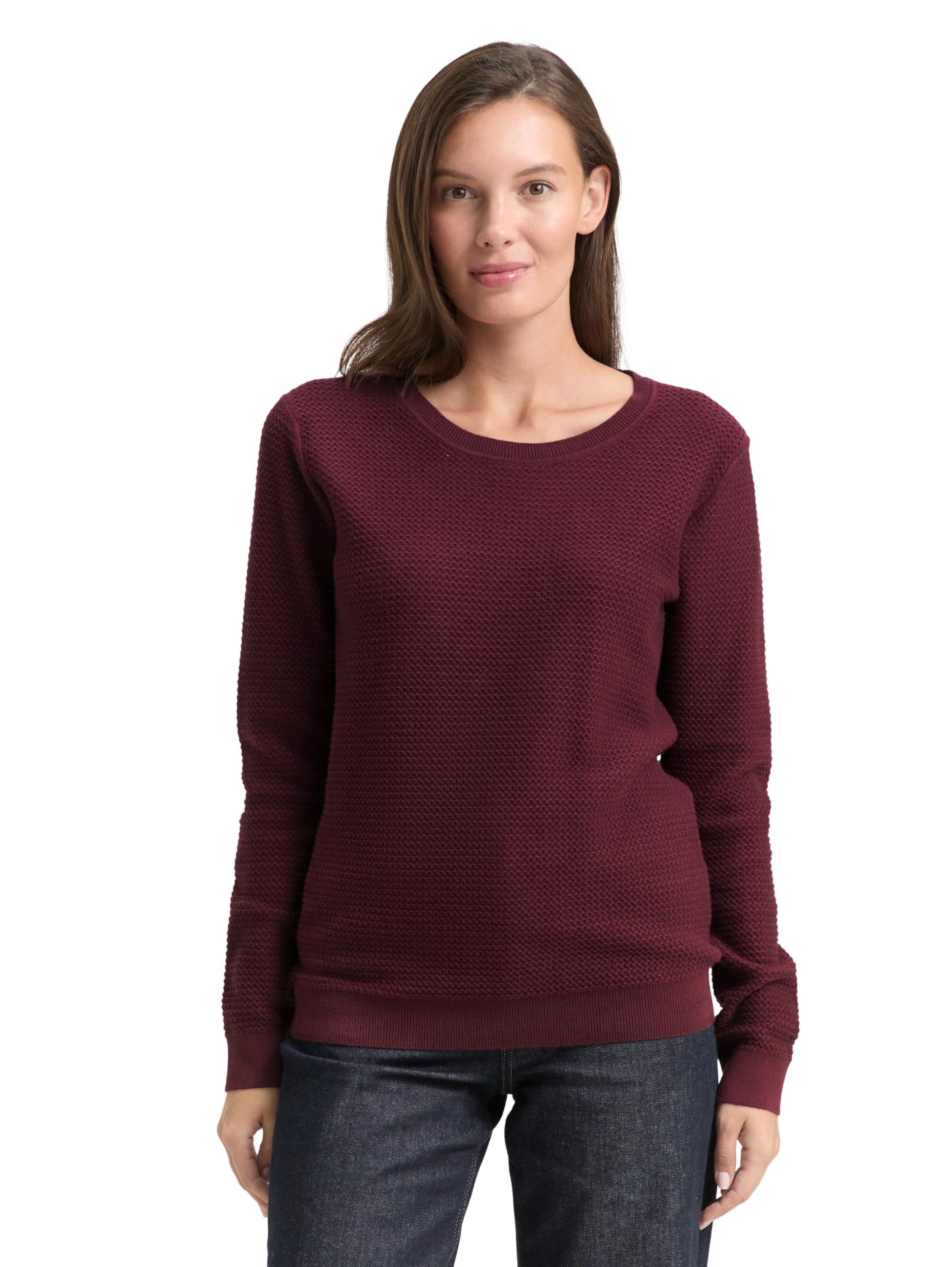 TOM TAILOR Damen Strickpullover mit Rundhalsausschnitt