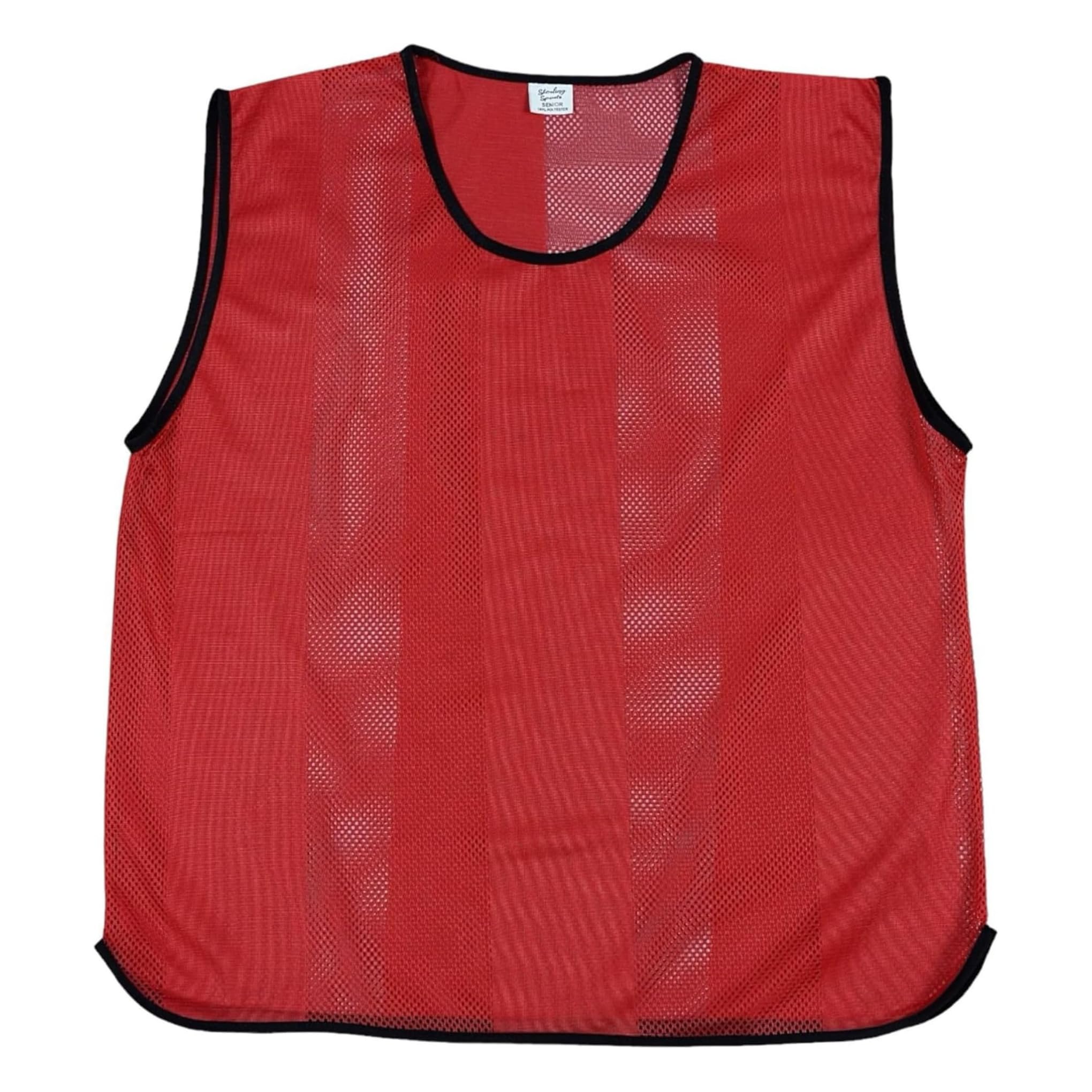 Sterling Sports 10 X Training Bibs Sports Mesh Football Bibs Adult - Quick Dry Football Training Equipment For Soccer, Rugby, Basketball & Cricket - Ideal Team Practice Vests (Red, Small Boys/Girls) — image 1