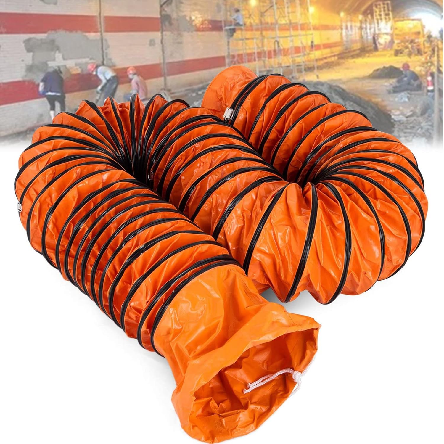 Duct Hosing PVC Flexible Ducting,for Exhaust Fan,Ventilation Duct Hose,PVC Ducting,Industrial Portable Ventilator Extractor Hose,5m (Diameter200mm 1)