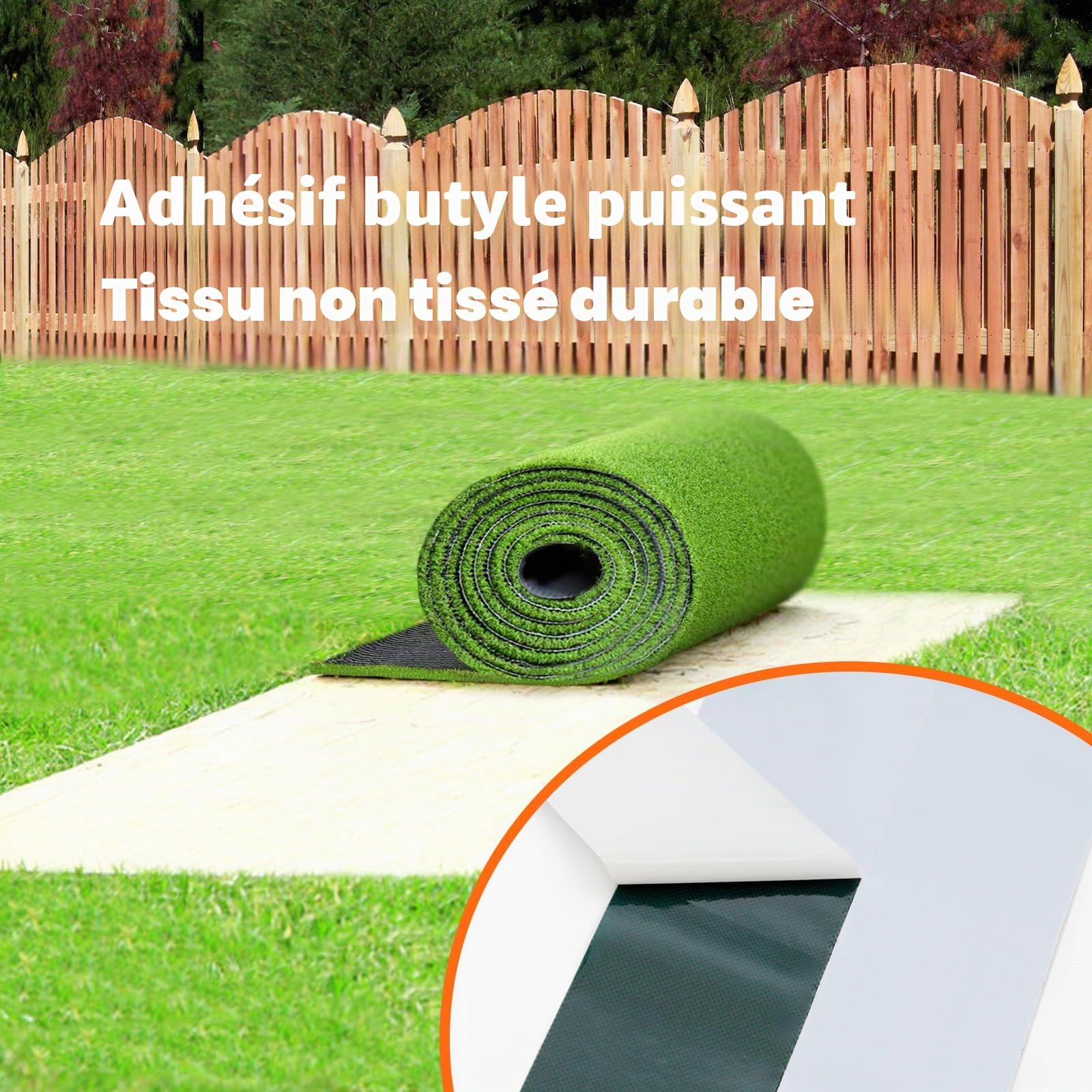 QILIMA Ruban de Gazon Artificiel Ruban de Joint de pelouse synthétique Auto-adhésif pour connecter des Tapis de Tapis de Gazon Vert pour connecter de Faux d'herbe (15CM X 15M)